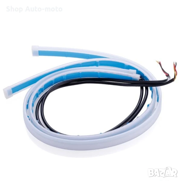 LED Дневни светлини Automat, гъвкави с вграден бягащ мигач 45см - 60см, снимка 1