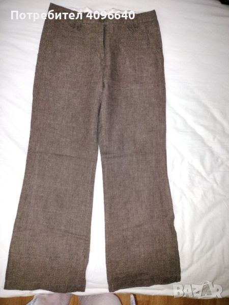 Кафяв ленен панталон на H&M, снимка 1