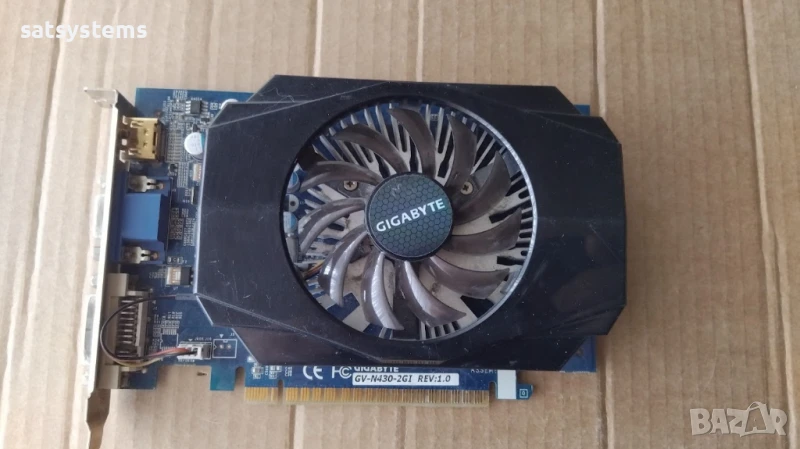 Видео карта NVidia GeForce Gigabyte GT430 HDMI 2048MB GDDR3 128bit PCI-E, снимка 1