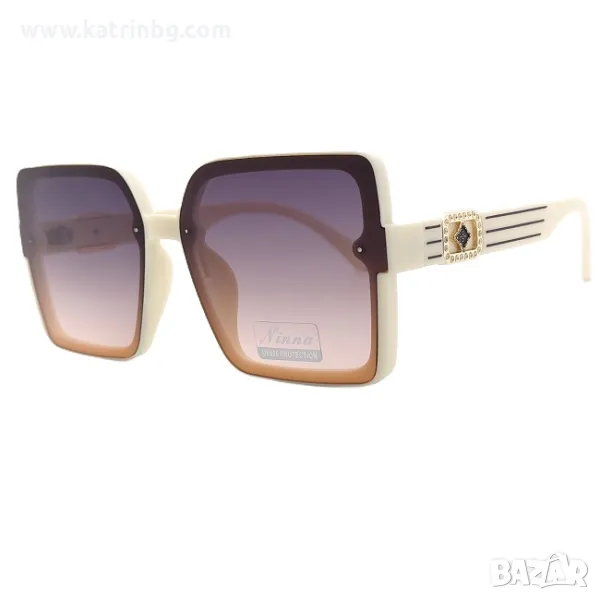 Дамски слънчеви очила маркови големи в бежово Код на продукта:DASL-28, снимка 1