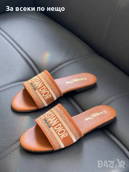 Christian Dior Дамски Кафеви Чехли Кристиян Диор Код E229, снимка 1