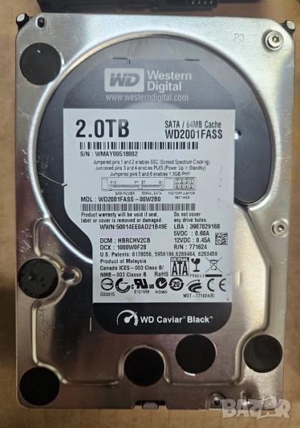 Хард Диск 2 ТБ Hard Disc 2 TB HDD WD black 3 TB HDD WD, снимка 1