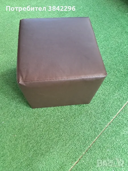 Табуретка куб, 39см., тъмно кафява, снимка 1