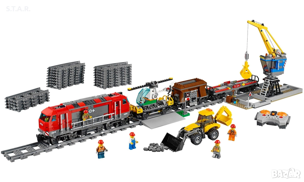 Лего Конструктор Червен Влак 60098 Lego 60098 Red Heavy Haul Train, снимка 1