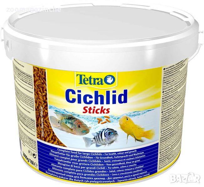 Храна за риби Tetra Cichlid Sticks 10L, снимка 1