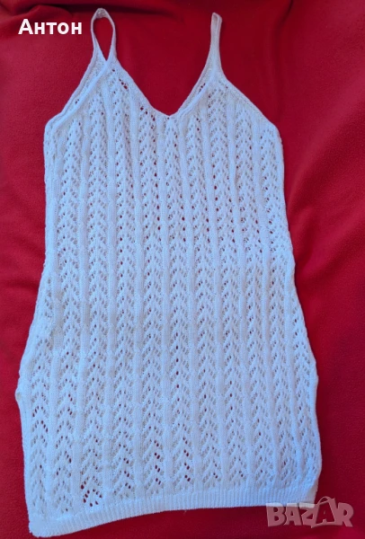 Бяла прозрачна рокля за плаж, снимка 1