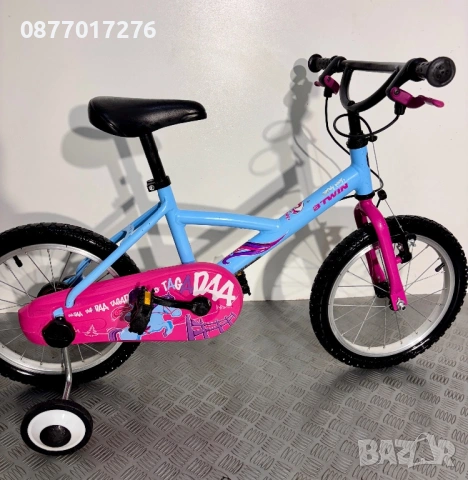 Детски велосипед С ПОМОЩНИ за момиче Btwin 16 цола/ колело, снимка 4 - Велосипеди - 53781505