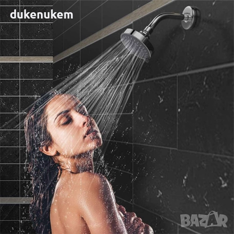 Душ глава 10 см, 5 режима, хром, 360° въртене, водоспестяваща, снимка 2 - Душове - 52522877