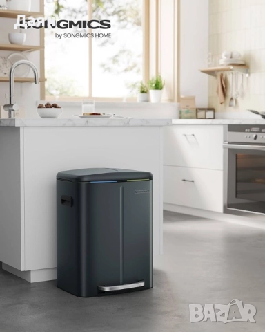 Кош за боклук за разделно събиране 2х20Л SONGMICS, снимка 2 - Други стоки за дома - 52753519