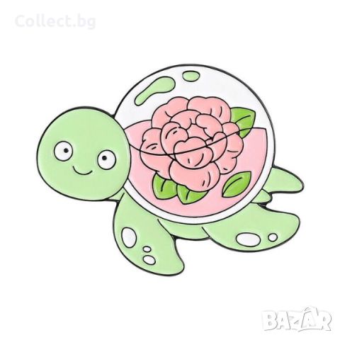 Значка : Turtle - Plant Flower , снимка 1 - Други - 45008632