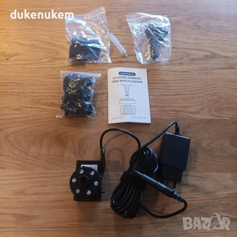 Електрически фонтан с LED светлини, регулируем дебит, 7 дюзи и 5 м кабел, снимка 7 - Градински мебели, декорация  - 52521312