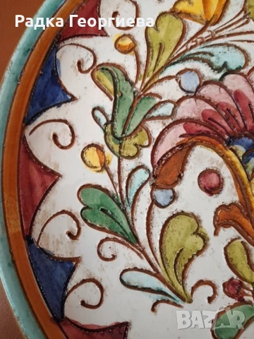 Керамична стенна чиния, снимка 3 - Декорация за дома - 50608259