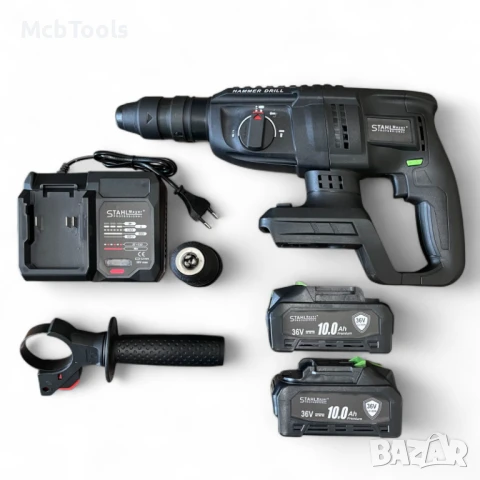 Акумулаторен безчетков перфоратор с 2 патроника 36V 10Ah StahlMayer, снимка 2 - Перфоратори - 50732706