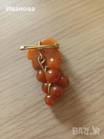 Красива руска брошка от балтийски кехлибар, снимка 5 - Други - 54042289