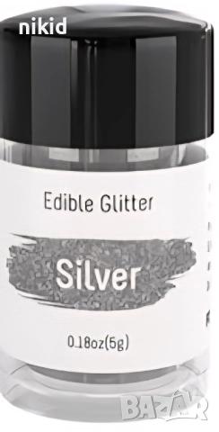ядивен глитер брокат брокатен прах сребро злато за консумация декор торта торти десерти сладкарски, снимка 5 - Хранителни добавки - 51956351