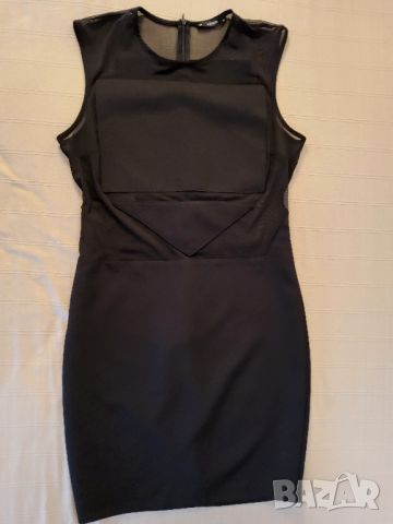 Малка черна рокля с прозрачни елементи, р-р 42, снимка 1