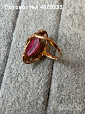 Руски златен пръстен  4.58гр  14карата  61р-р(19.4мм) , снимка 2 - Пръстени - 53466784