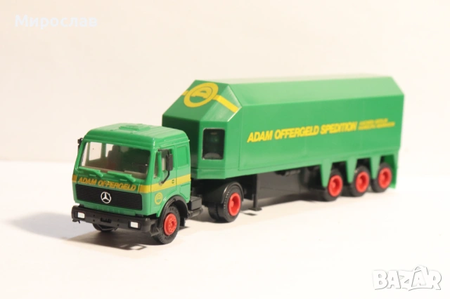 HERPA H0 1/87 MERCEDES ПРЕВОЗ НА СТЪКЛО МОДЕЛ КАМИОН, снимка 2 - Колекции - 53378041