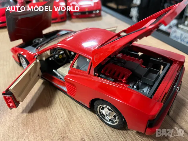 Метална колекционерска количка BURAGO FERRARI TESTAROSA 1984г. 1:18, снимка 5 - Колекции - 48451018