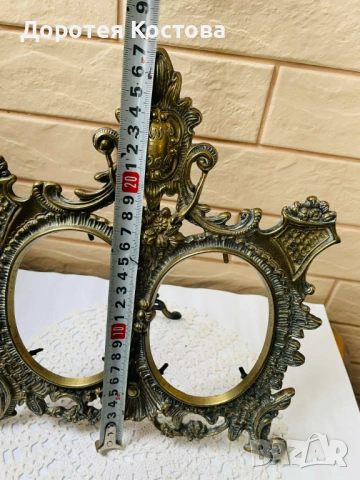 Красива 2-на месингова рамка от Англия, снимка 13 - Антикварни и старинни предмети - 53408967