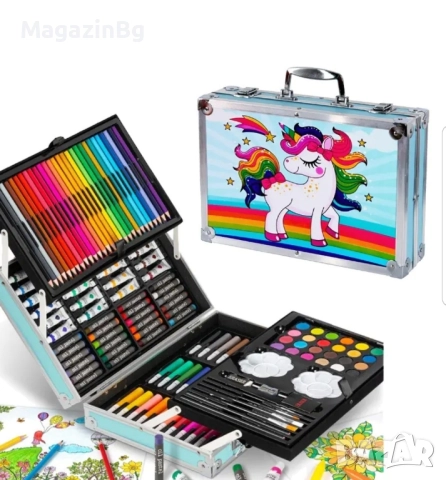 Комплект за рисуване и оцветяване на две нива в куфарче /145 части/ 