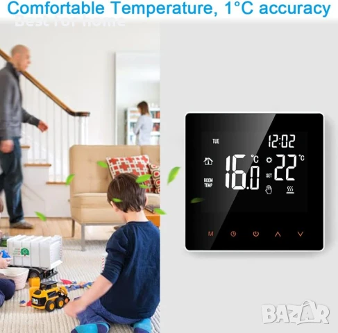 Kavolet Smart термостат за електрическо подово отопление, LCD дисплей, снимка 3 - Друга електроника - 50698336
