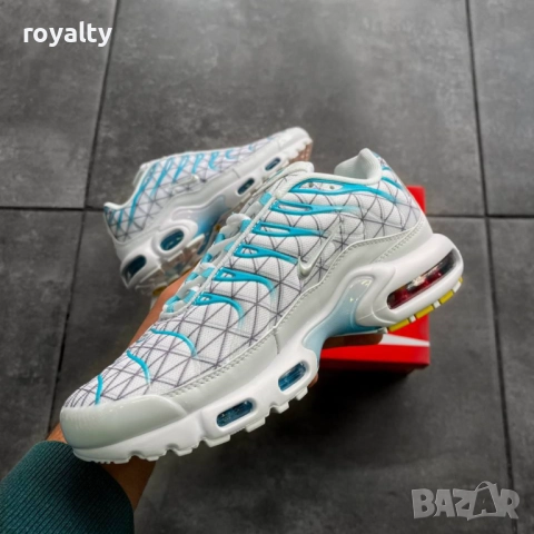 Nike Air Max TN Цвят Бяло и Тюркоаз мъжки маратонки , снимка 3 - Маратонки - 51626333