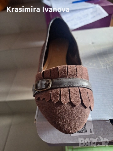 нови обувки естествен велур кафе, снимка 4 - Дамски ежедневни обувки - 54184813