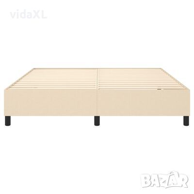 vidaXL Рамка за легло кремава 160x200 см плат(SKU:3120875