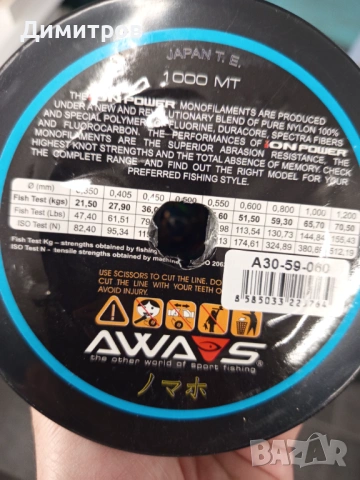 Big game AWA SHIMA ION POWER монофилно влакно 0.6 мм, снимка 2 - Такъми - 53660401