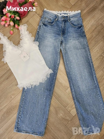 Дамски дънки с камъчета Miss Bonbon - 32€