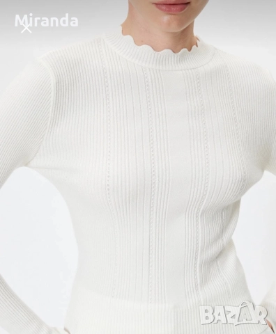 Koton бял пуловер М, снимка 2 - Блузи с дълъг ръкав и пуловери - 52557975