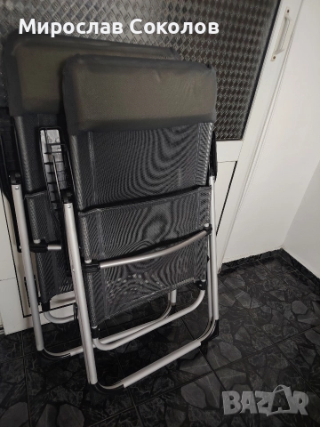 сгъваем алуминиев стол с 5 позиции на облегалката 2 бр.
