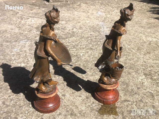 чифт старинни метални фигури, снимка 3 - Антикварни и старинни предмети - 49729809