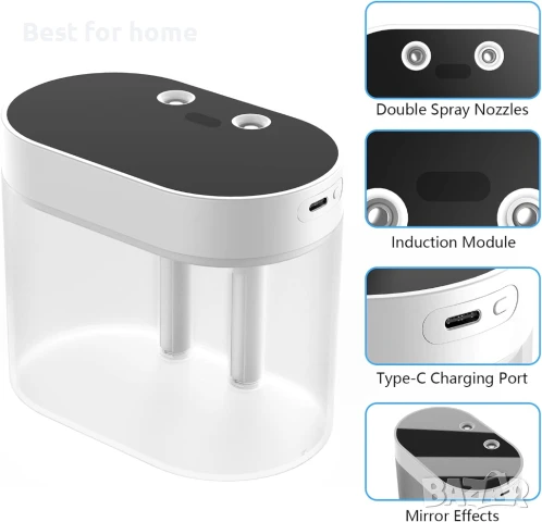  Безконтактен дозатор за дезинфектант за ръце HPYLIF·H, снимка 4 - Друга електроника - 50699601