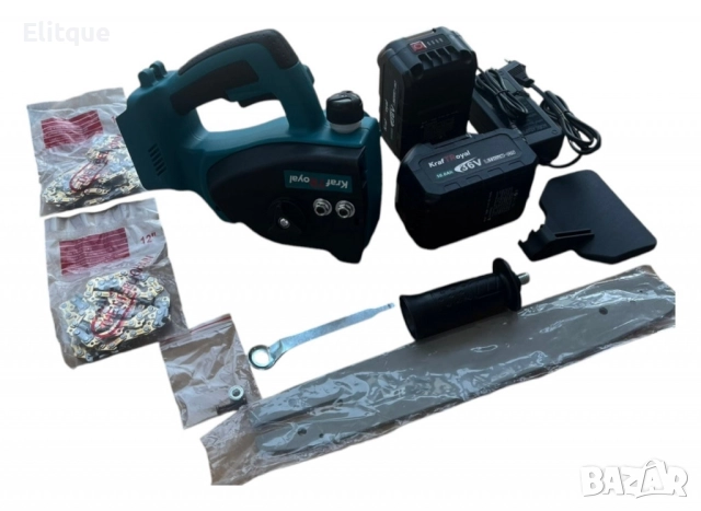 Безчеткова резачка с маслен филтър 30 см.,2 вериги,1 шина,батерии 2х36V,10Ah, снимка 2 - Други инструменти - 52843218