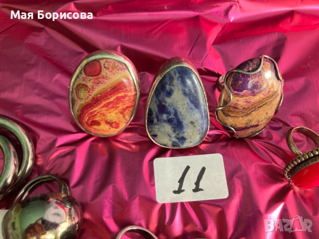 Сребърни бижута с естествени камъни, снимка 6 - Пръстени - 52493097