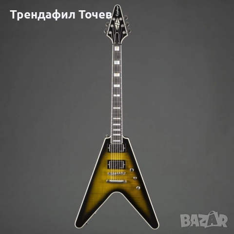 КИТАРА 'Epiphone Flying V Prophecy Yellow Tiger Aged Gloss'.