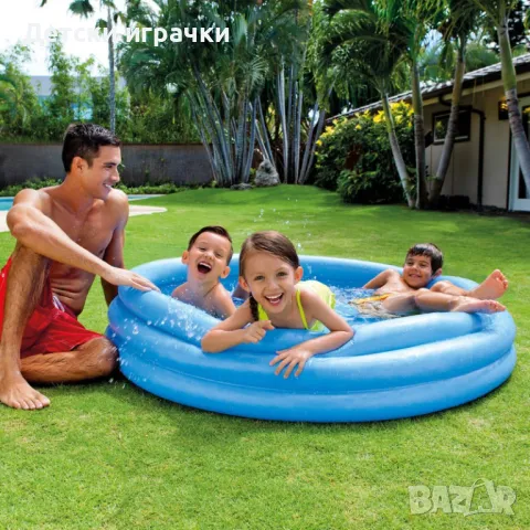 Детски надуваем басейн Intex Crystal Blue, 147 х 33 см, среден, 330 литра, снимка 2 - Басейни и аксесоари - 49937260
