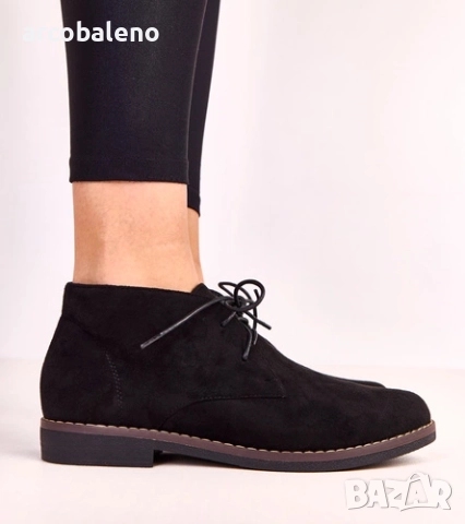 Черни дамски равни боти до глезена от Lauda, снимка 4 - Дамски боти - 52101693