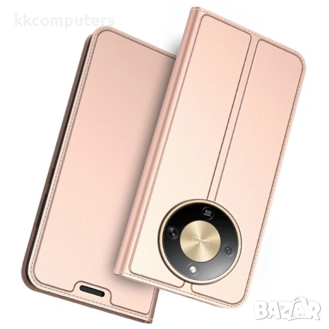 Калъф за Honor Magic8 Lite 5G, Кожен PU, с Прозорец, Джоб за Карти и Вграден Стенд, Магнитно Затваря, снимка 2 - Калъфи, кейсове - 53175010