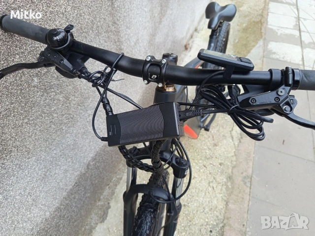 27.5 цола електрически алуминиев велосипед с 21 скорости усилени капли амортисьори предни като нов , снимка 7 - Велосипеди - 53372967