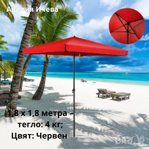 Квадратен градински чадър , снимка 6 - Градински мебели, декорация  - 50808251