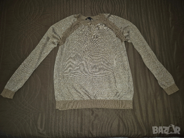 Златиста блуза Mango Манго размер М, снимка 8 - Блузи с дълъг ръкав и пуловери - 54089776