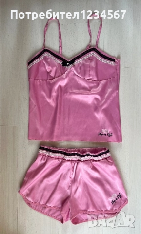 Розова нощница Alessa от сатен🌸💗2 части