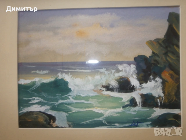 Картина Морски пейзаж Д.Манолов, снимка 2 - Картини - 53704490