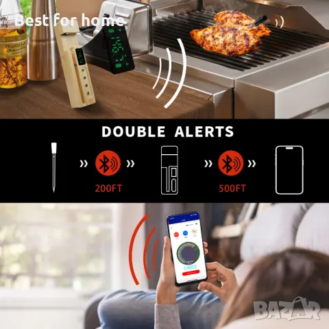 Bluetooth термометър за месо с LCD дисплей  и аларма CirSureas, снимка 6 - Друга електроника - 49879969