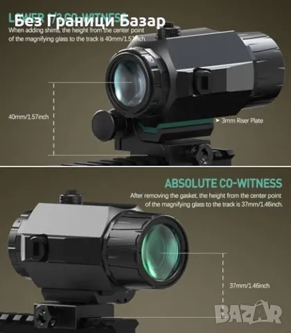 Нов Feyachi 5X тактически увеличител с бързо обръщане и фокус настройка, снимка 5 - Екипировка - 49291345