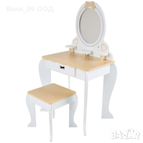 Дървена детска тоалетка с LED осветление, снимка 2 - Мебели за детската стая - 53884905