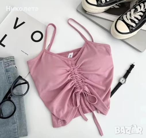 Сет 2 броя топ с връзки, снимка 2 - Корсети, бюстиета, топове - 50697545